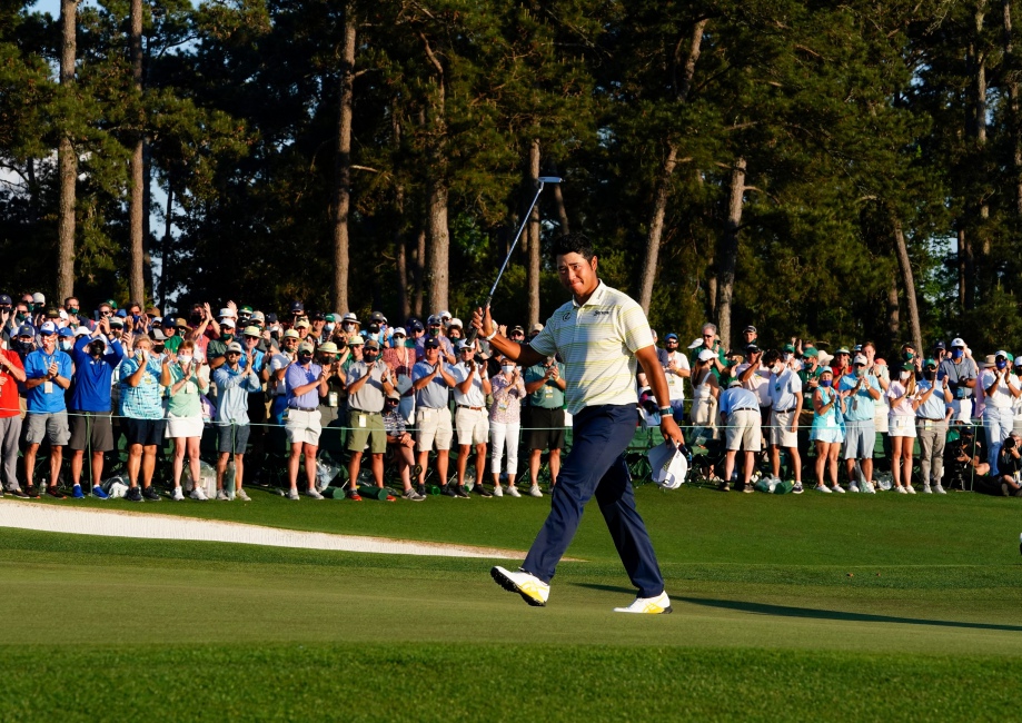 Hideki Matsuyama ketika menjuarai Masters Tournament 2021