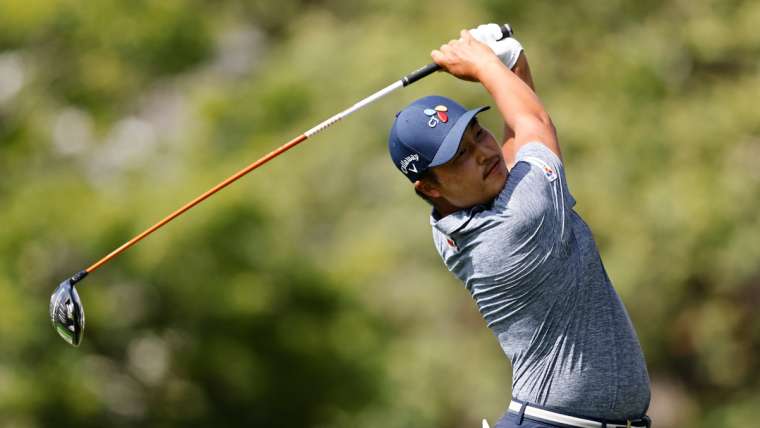 Lee Kyounghoon pada putaran kedua Travelers Championship.