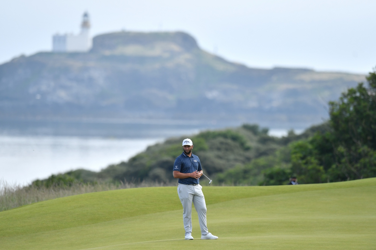 Jon Rahm pada putaran kedua abrdn Scottish Open 2021.
