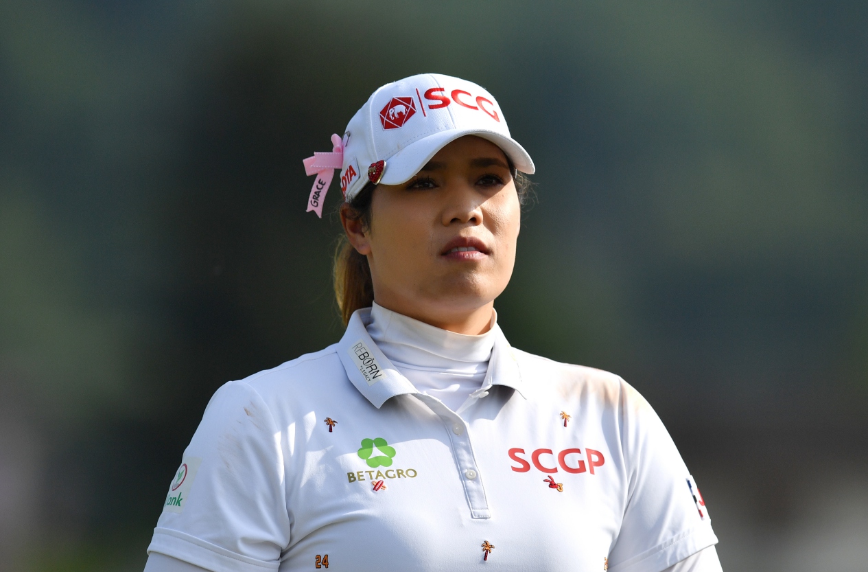Ariya Jutanugarn pada putaran kedua The Amundi Evian Championship 2021.