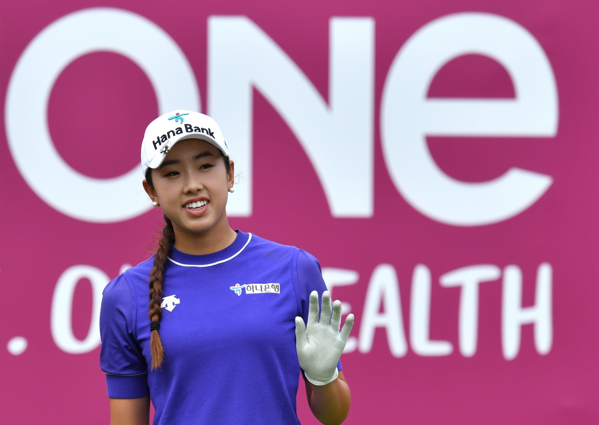Yealimi Noh pada putaran ketiga The Amundi Evian Championship 2021.