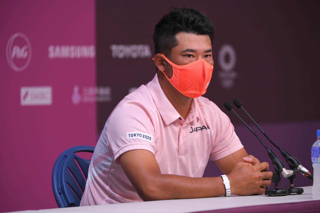 Hideki Matsuyama dalam jumpa pers Olimpiade.