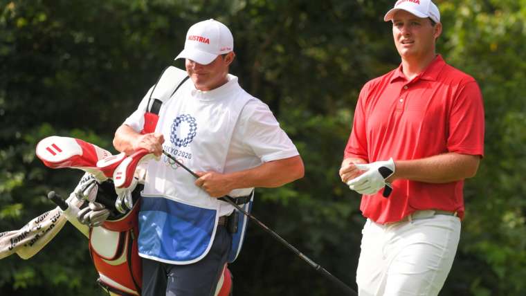 Sepp Straka pada putaran pertama Olimpiade Tokyo 2020.