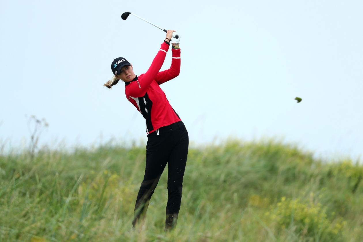 Nelly Korda pada putaran final Tru Golf Scottish Women’s Open 2021.