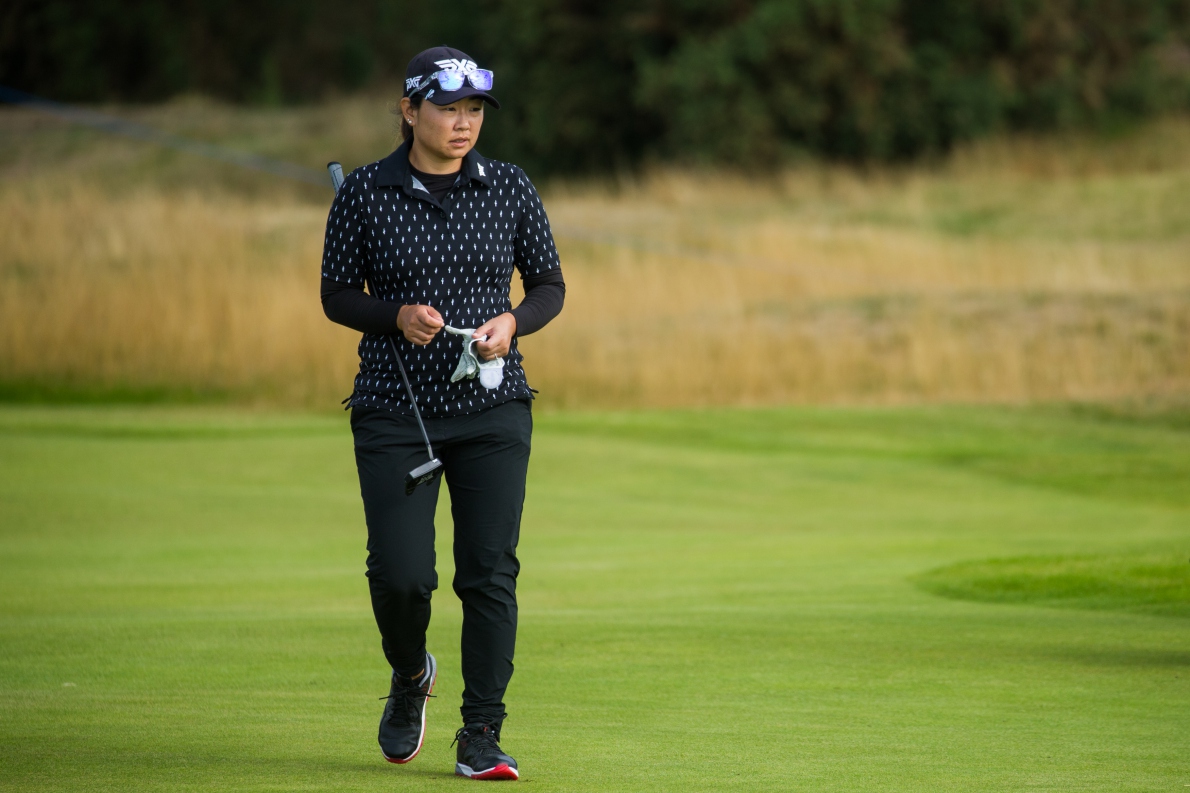 Mina Harigae pada putaran kedua AIG Women’s Open 2021.