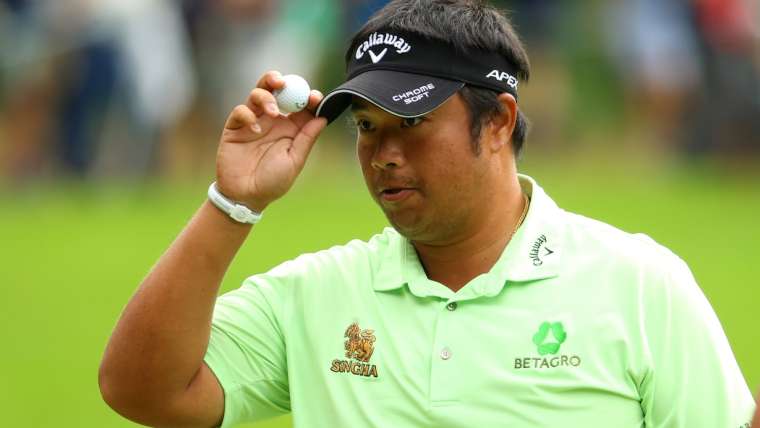 Kiradech Aphibarnrat pada putaran kedua BMW PGA Championship.