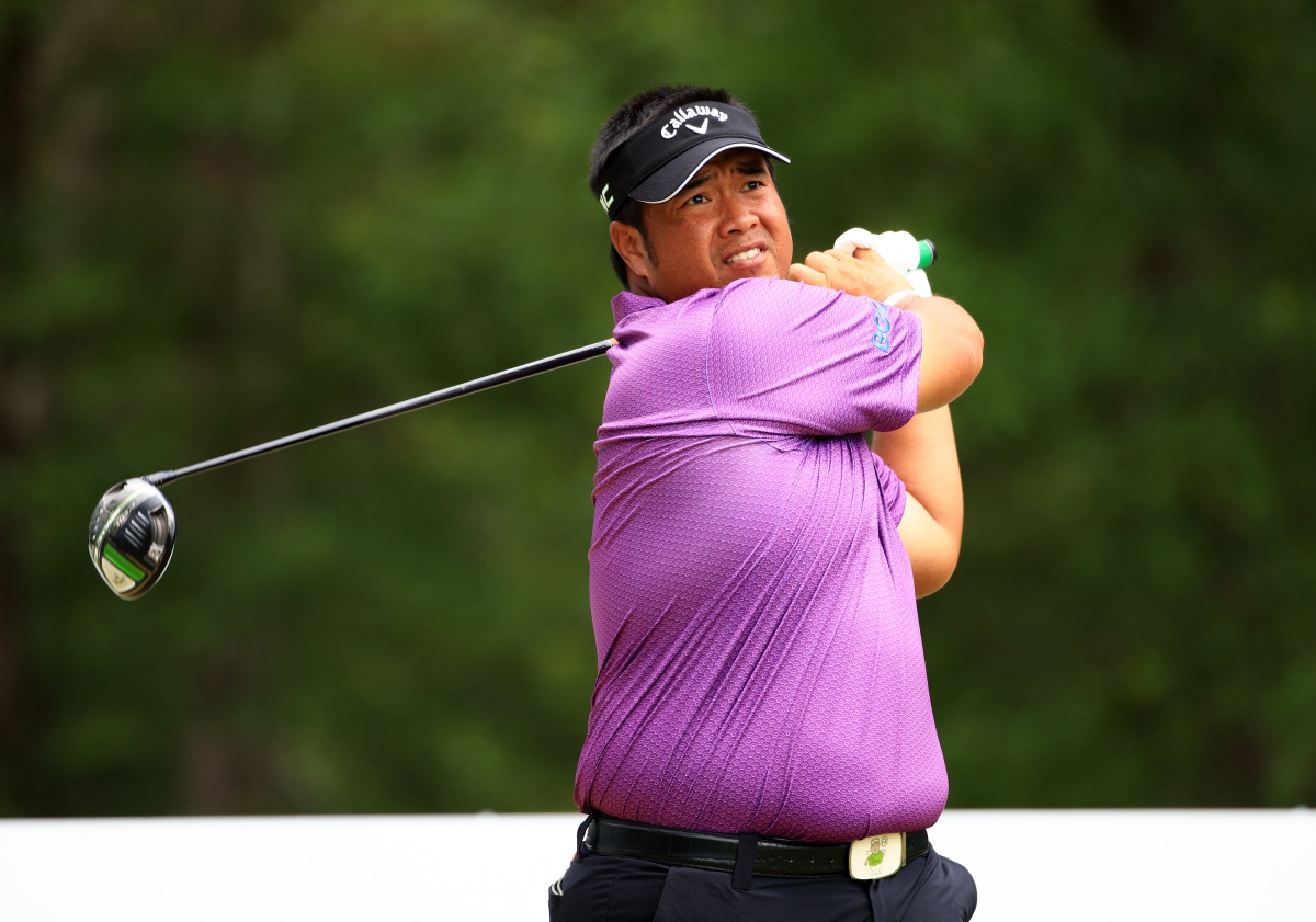 Kiradech Aphibarnrat pada Korn Ferry Tour Championship 2021.