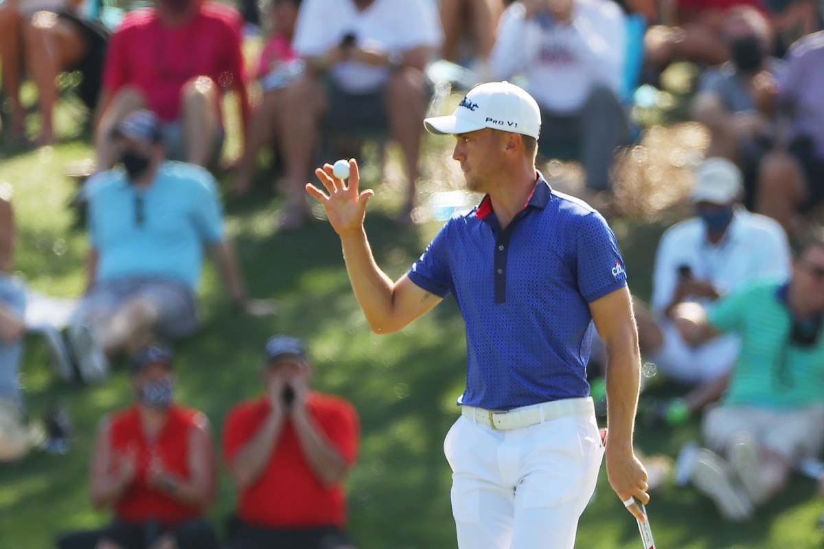 Justin Thomas, saat menjuarai THE PLAYERS 2021.