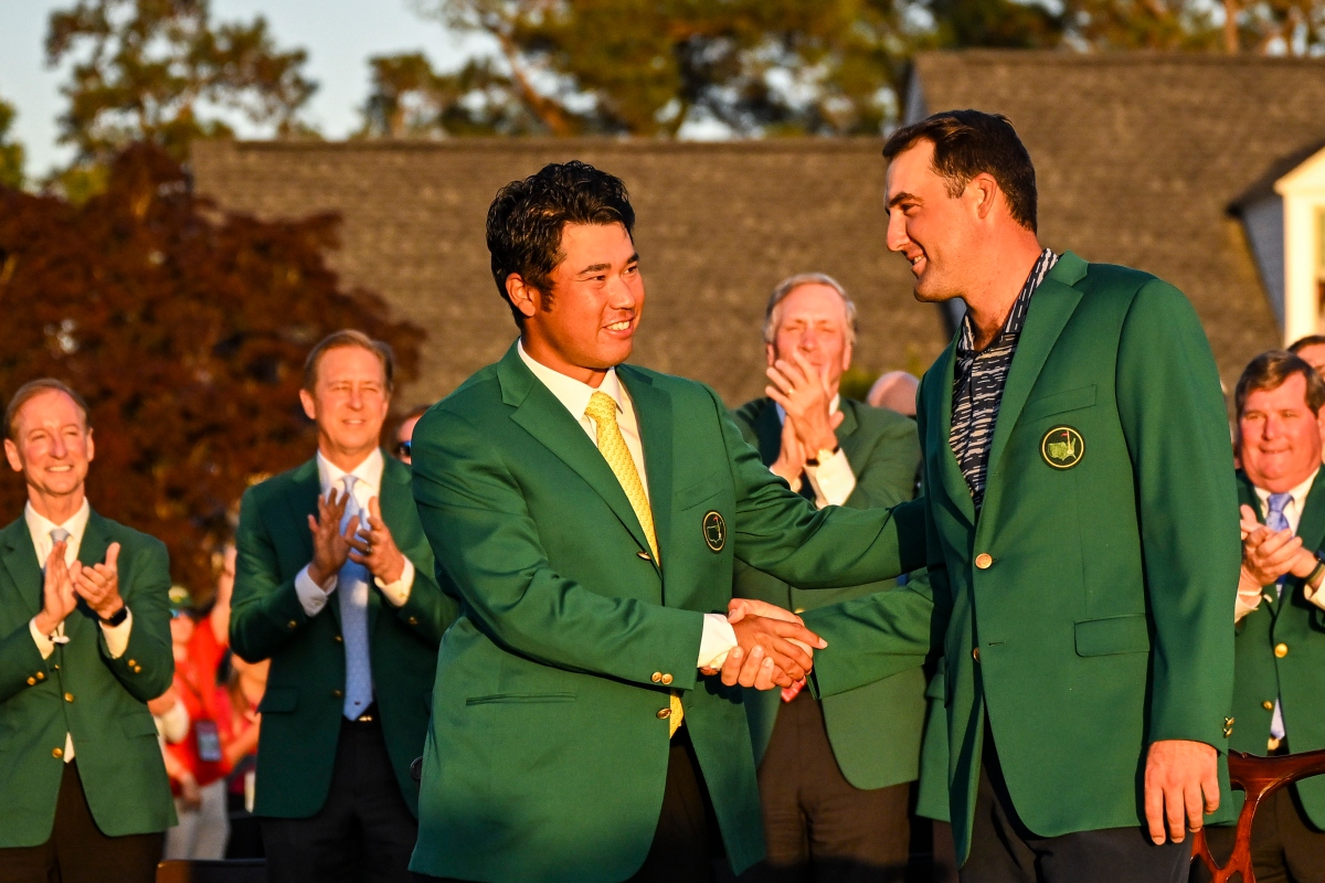 Hideki Matsuyama dan Scottie Scheffler, Masters Tournament 2022.