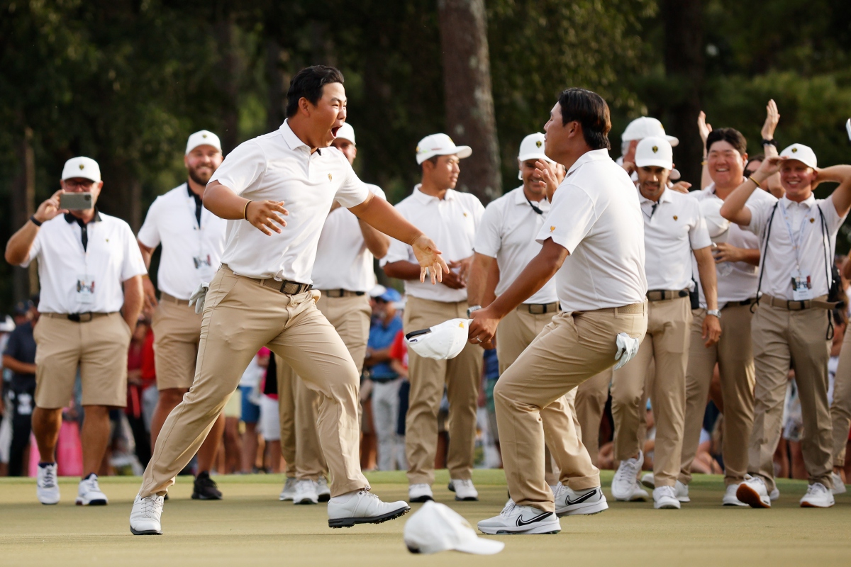 Kim Joohyung dan Kim Siwoo, Day 3 Presidents Cup 2022.