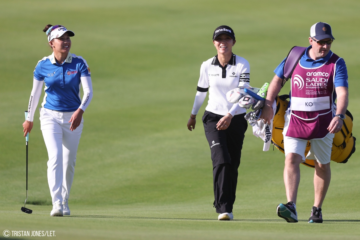 Atthaya Thitikul dan Lydia Ko, Round 1 Aramco Saudi Ladies International 2023.