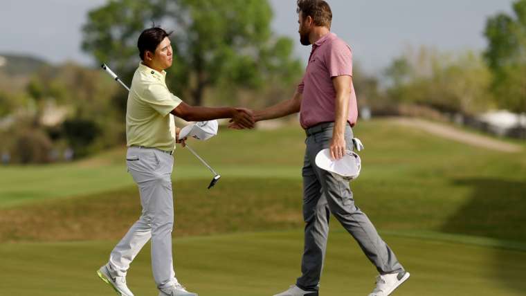 Kim Siwoo dan Chris Kirk, Hari 1 WGC-Dell Technologies Match Play 2023.
