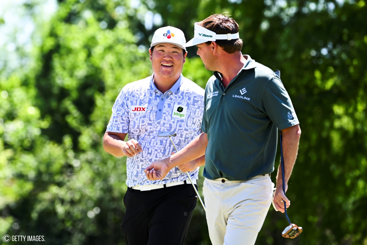 Im Sungjae dan Keith Mitchell, Round 3 Zurich Classic of New Orleans 2023.